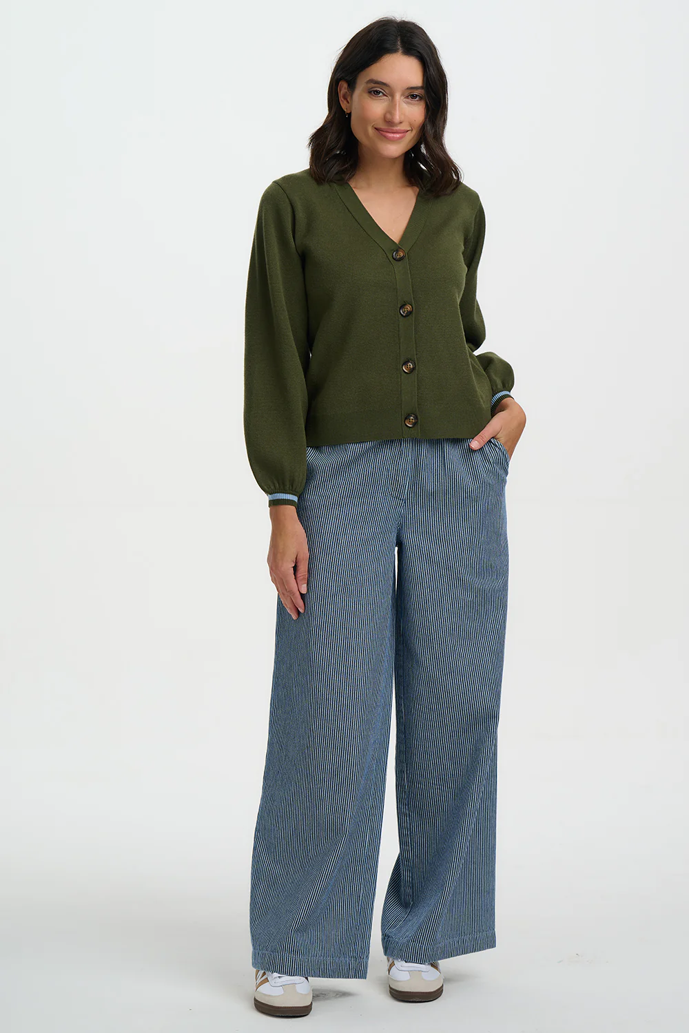 Adrian Cardigan - Khaki, Leopard Jungle - Image 4