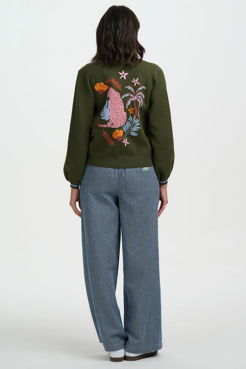 Adrian Cardigan - Khaki, Leopard Jungle - Image 5