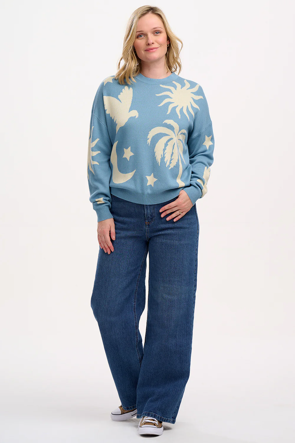 Andi Jumper - Blue/Cream, Tropical Nights - Image 3