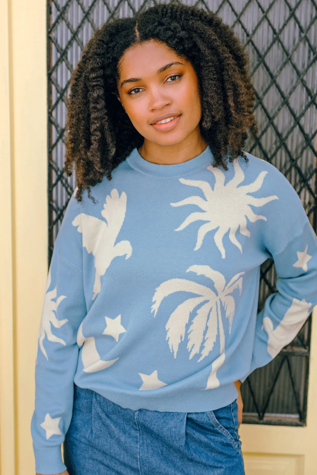 Andi Jumper - Blue/Cream, Tropical Nights - Image 5