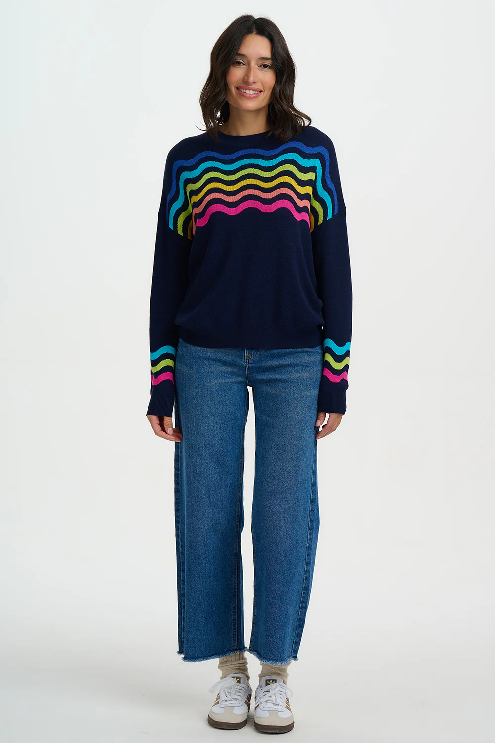 Andi Jumper - Navy, Rainbow Waves - Image 4