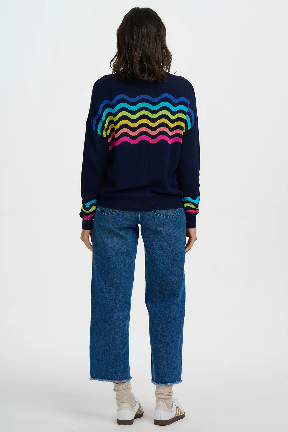 Andi Jumper - Navy, Rainbow Waves - Image 5