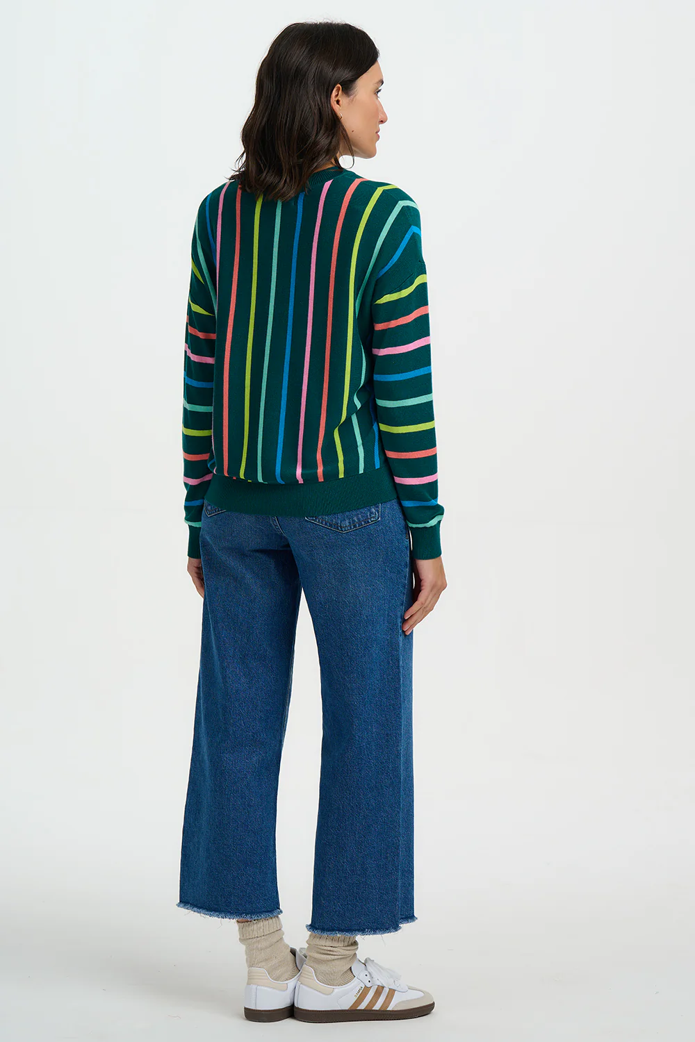 Andi Jumper - Teal, Ombre Rainbow Stripes - Image 5