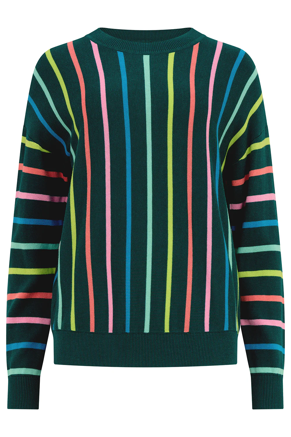 Andi Jumper - Teal, Ombre Rainbow Stripes - Image 6