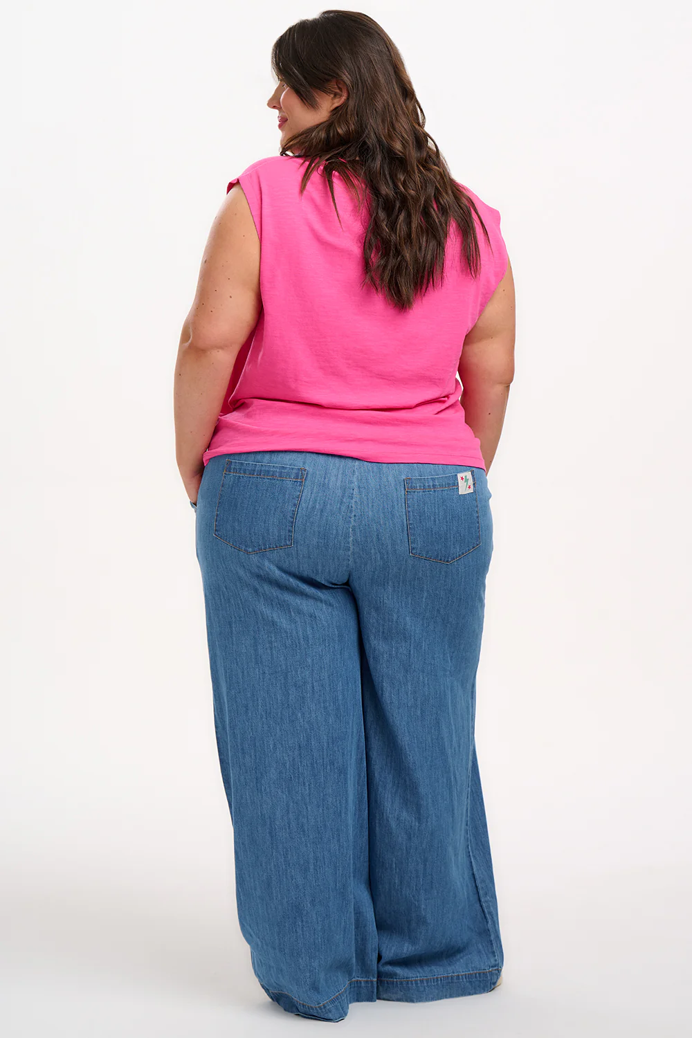 Ariana V-Neck Tank T-shirt - Pink, Fin-tastic Shark - Image 7