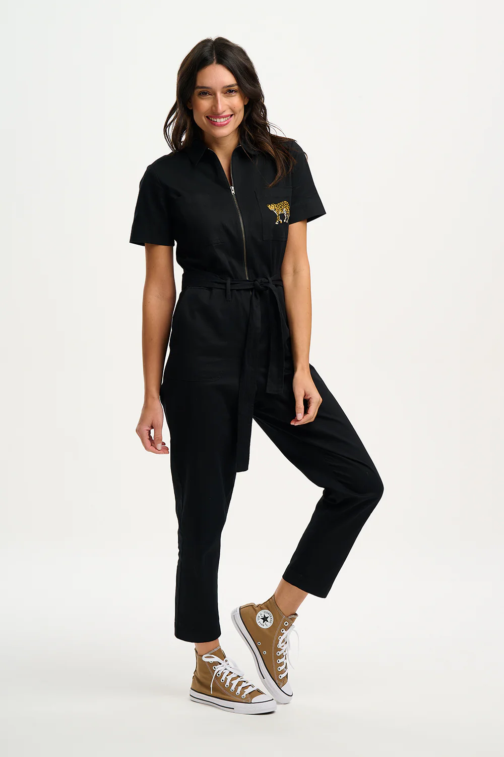 Billy Boilersuit - Black, Leopard Pocket - Image 3