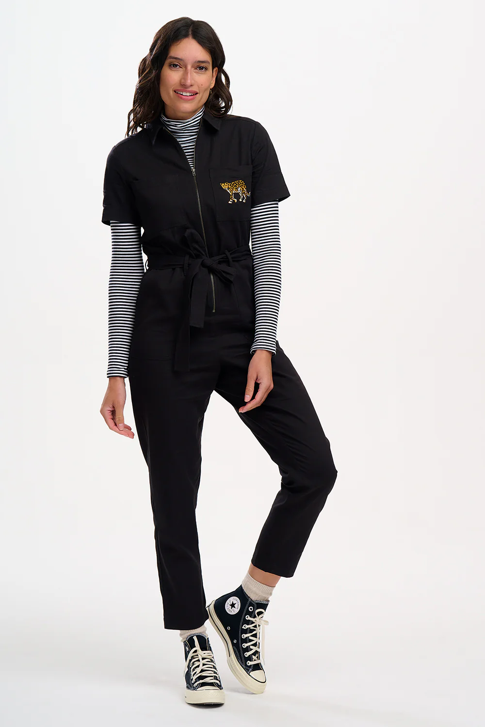Billy Boilersuit - Black, Leopard Pocket - Image 5