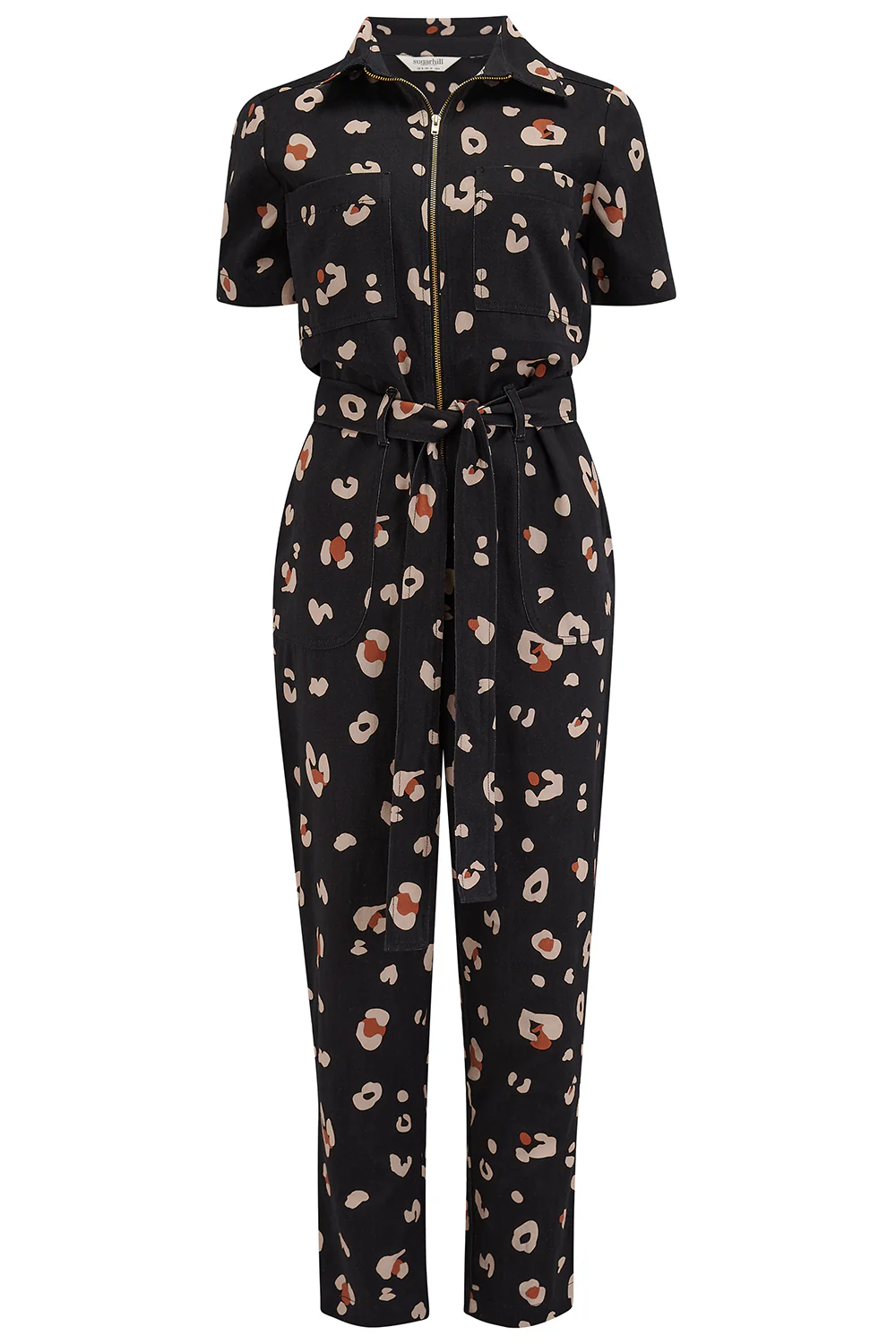 Billy Boilersuit - Black & Tan, Leopard Print - Image 6