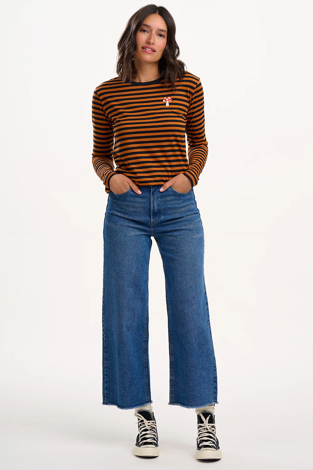 Brunswick Jersey Top - Brown/Black, Mushroom - Image 3