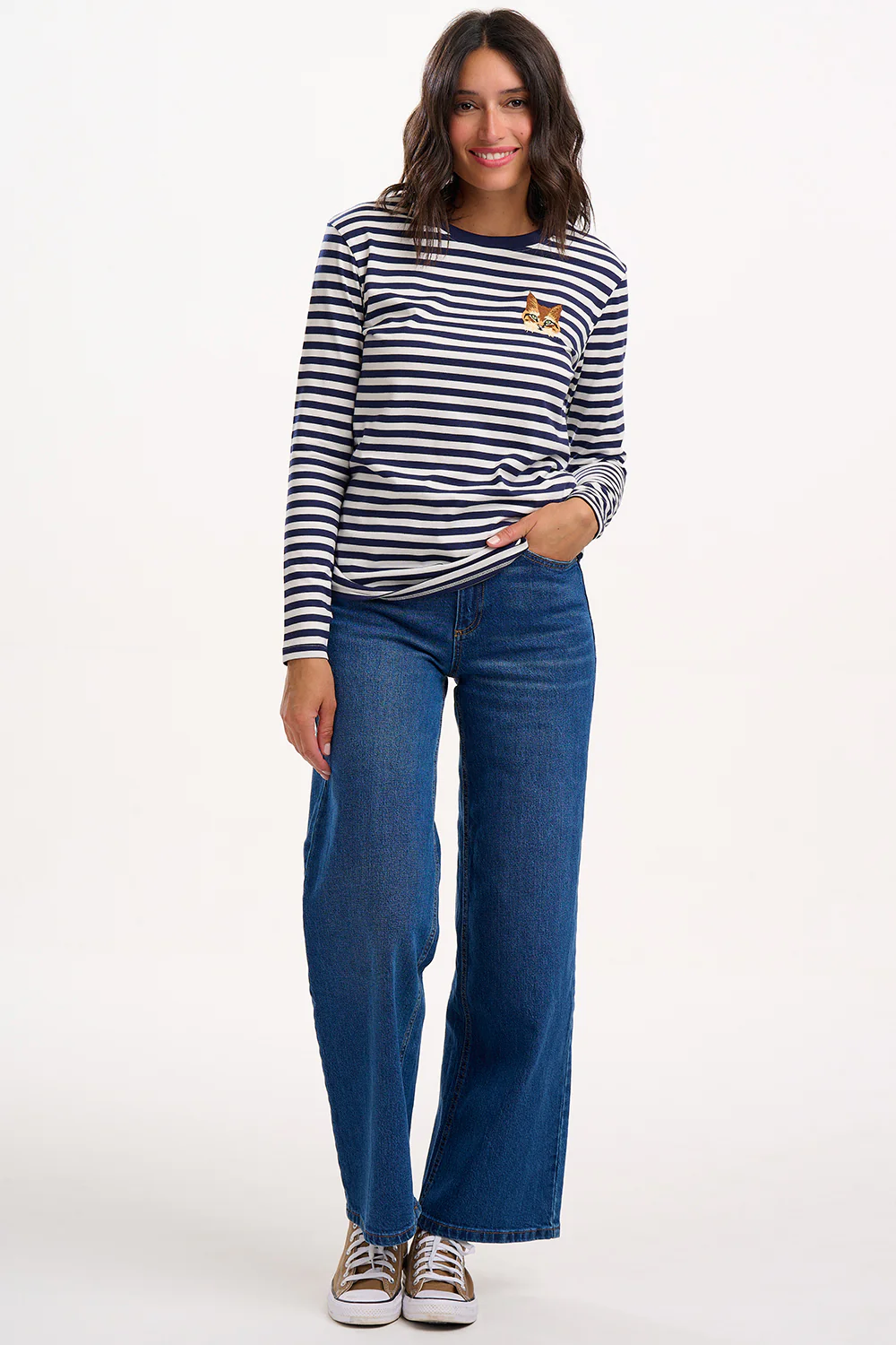 Brunswick Jersey Top - Navy/Off White, Cat - Image 4