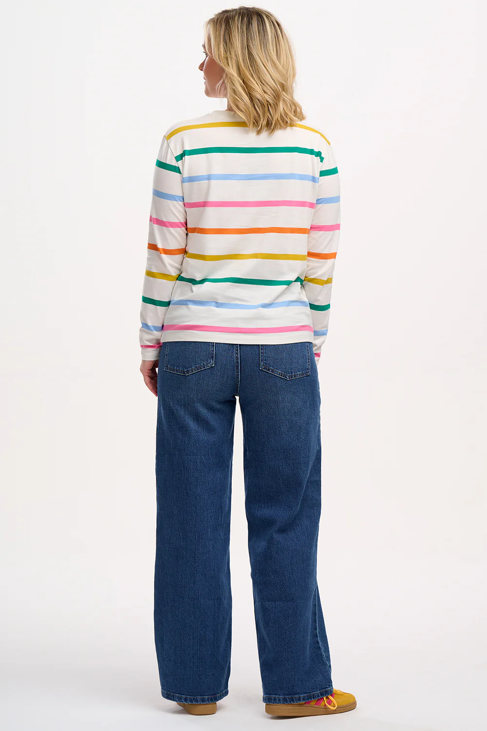 Brunswick Jersey Top - Off-White, Rainbow Stripe - Image 4