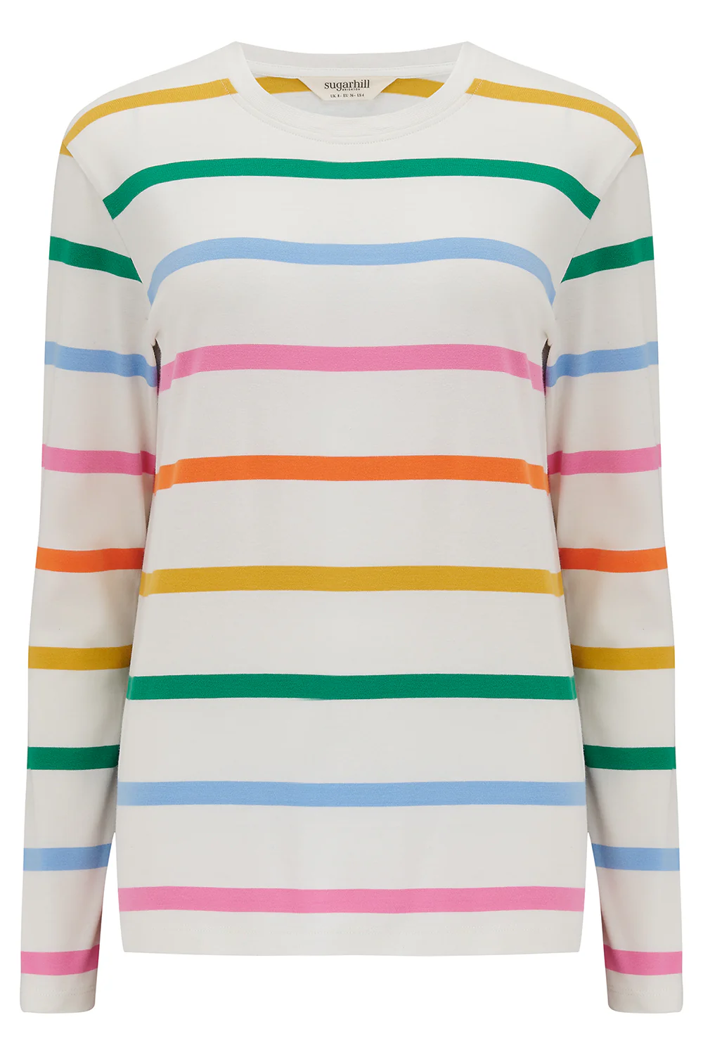 Brunswick Jersey Top - Off-White, Rainbow Stripe - Image 5