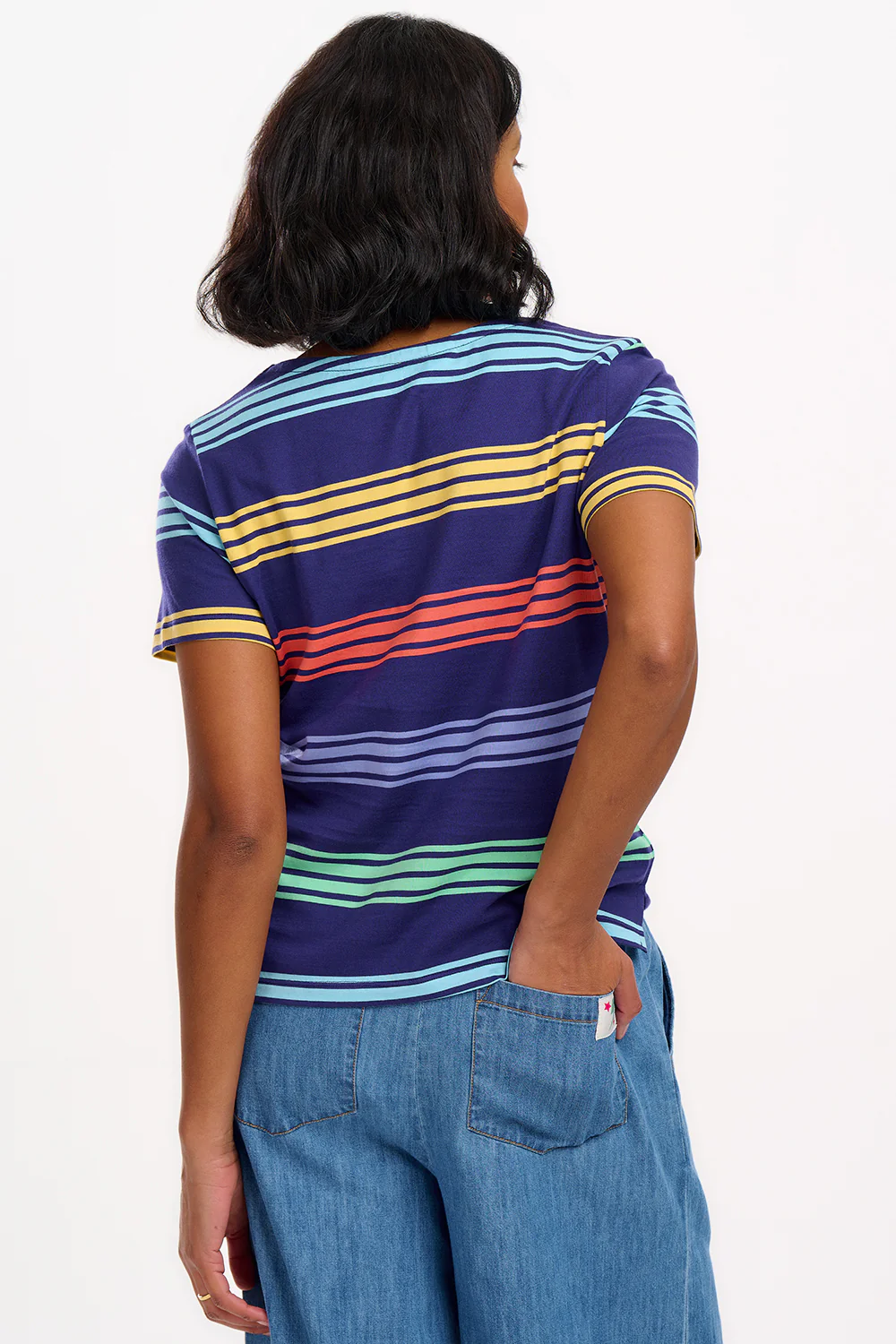 Cara Jersey Top - Navy, Malibu Stripe - Image 4