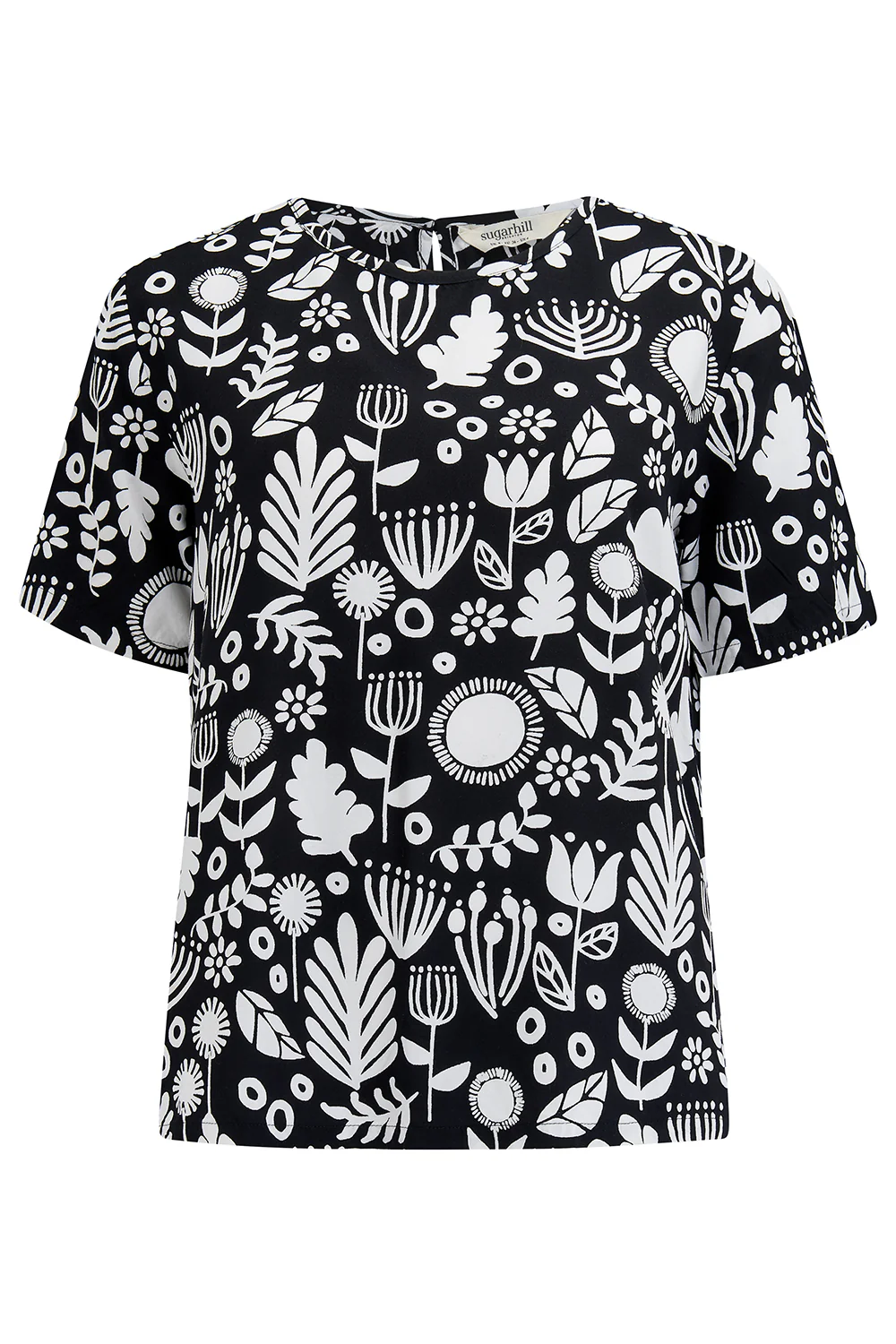 Christina Top - Monochrome, Folk Floral - Image 7