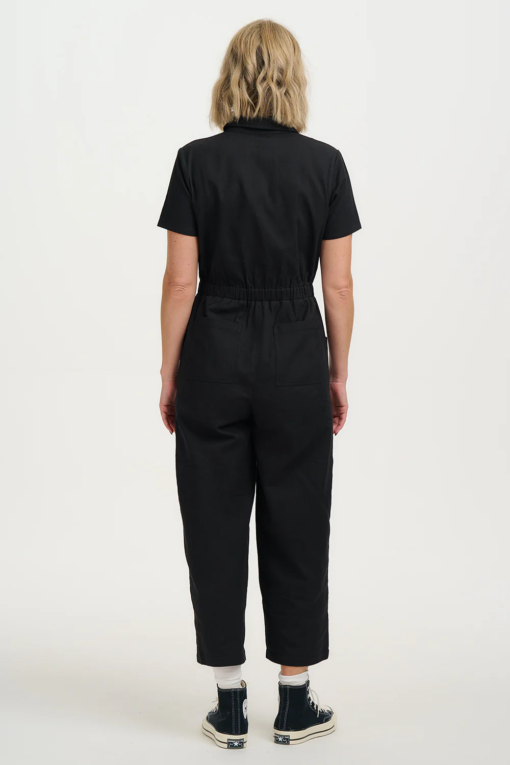 Cora Cropped Jumpsuit - Black, Rainbow Parrot - Image 3