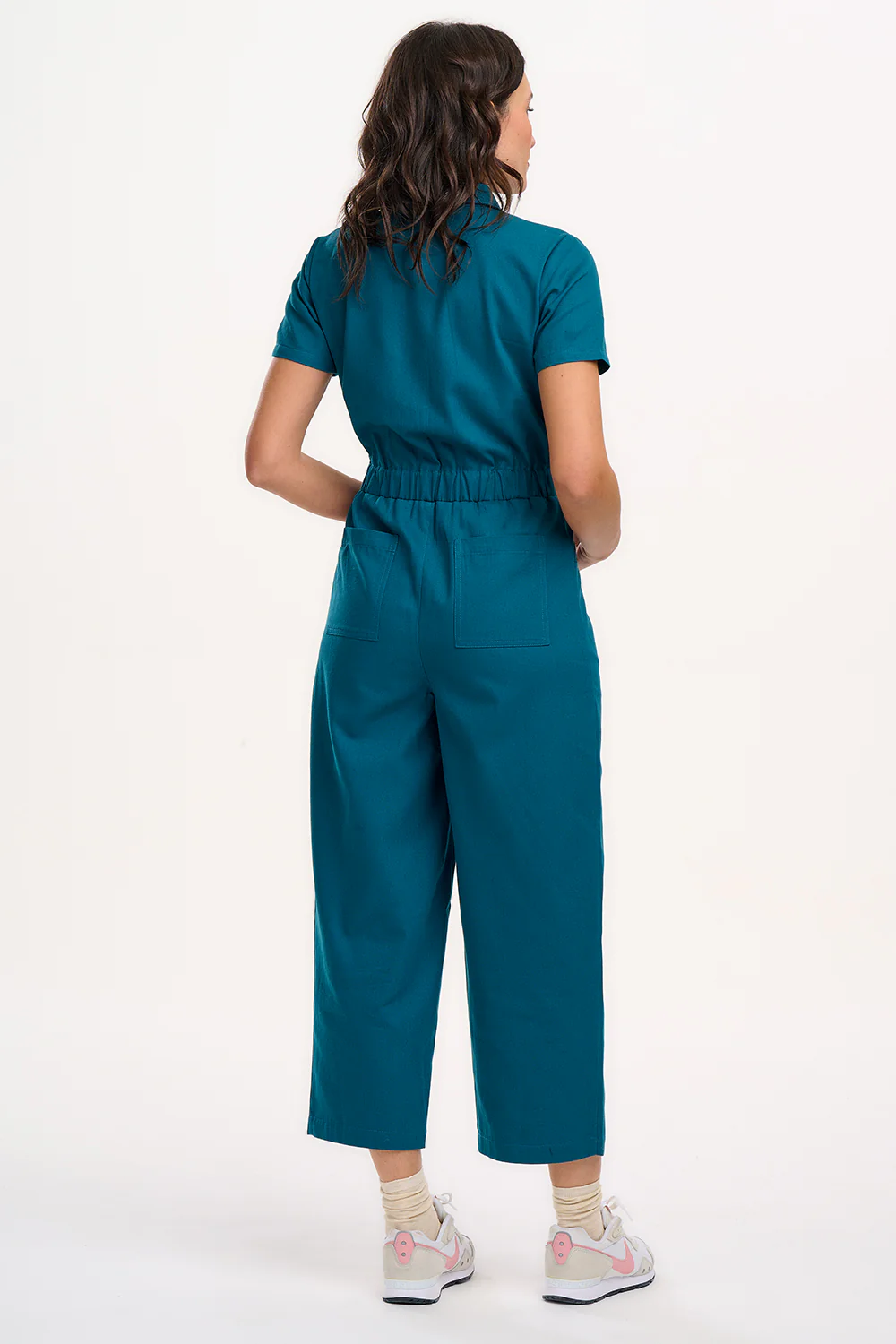 Cora Cropped Jumpsuit - Teal, Rainbow Parrot - Image 5