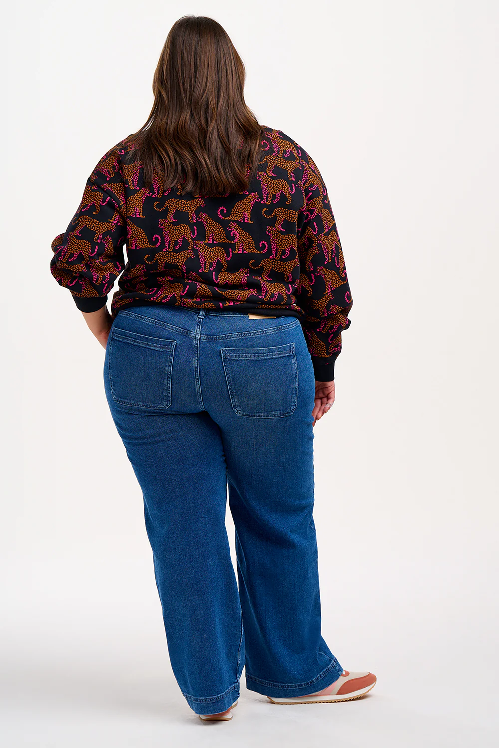 Eadie Relaxed Sweatshirt - Black, Leopard Spots - Image 3