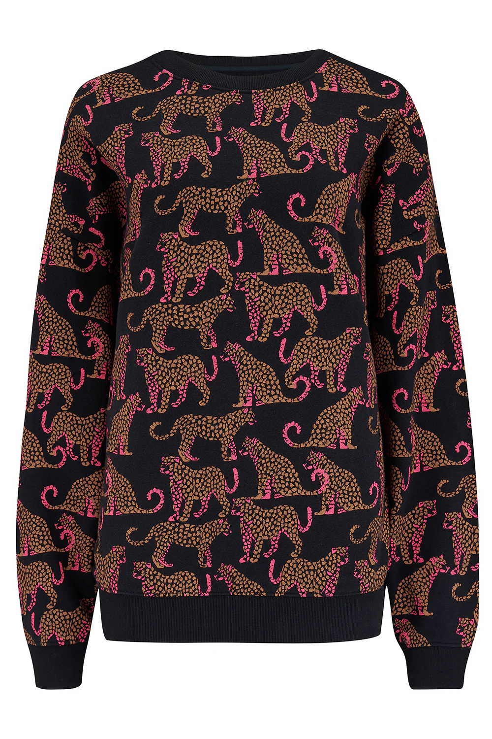 Eadie Relaxed Sweatshirt - Black, Leopard Spots - Image 7