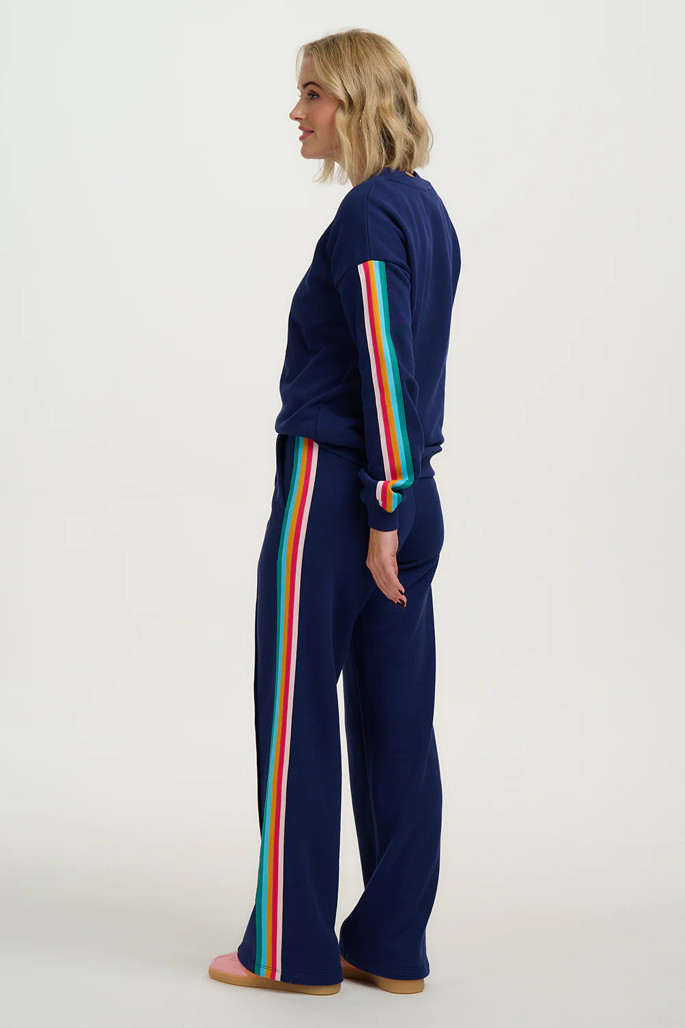 Enya Joggers - Navy, Rainbow Trim - Image 3