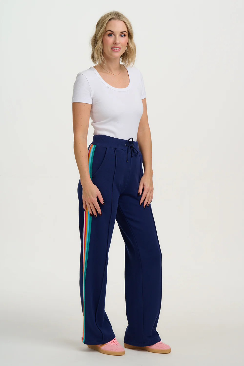 Enya Joggers - Navy, Rainbow Trim - Image 7