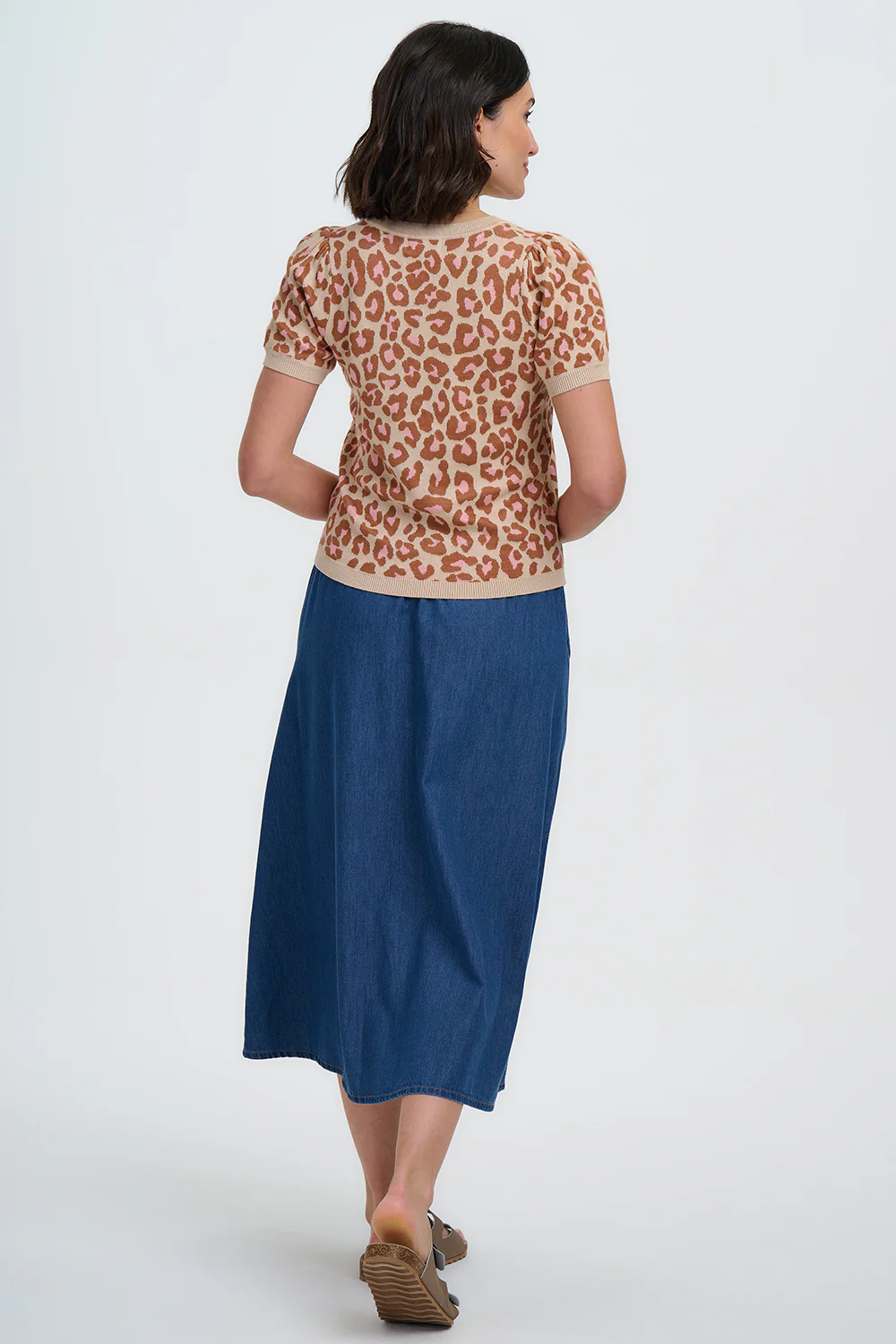 Gayna Knit Top - Oatmeal, Natural Leopard - Image 4