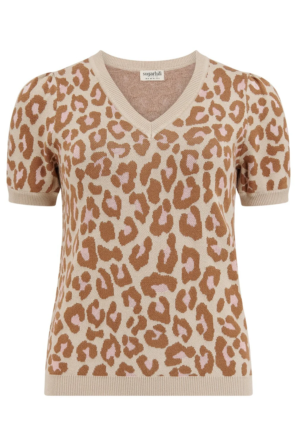 Gayna Knit Top - Oatmeal, Natural Leopard - Image 5