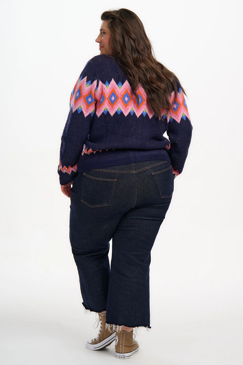 Izzy Cardigan - Navy, Diamond Fairisle - Image 5
