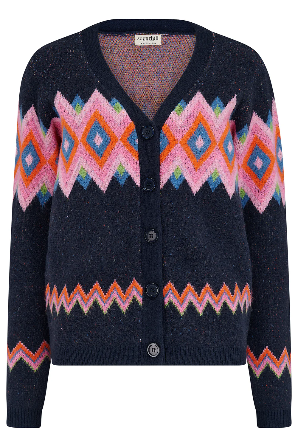 Izzy Cardigan - Navy, Diamond Fairisle - Image 6