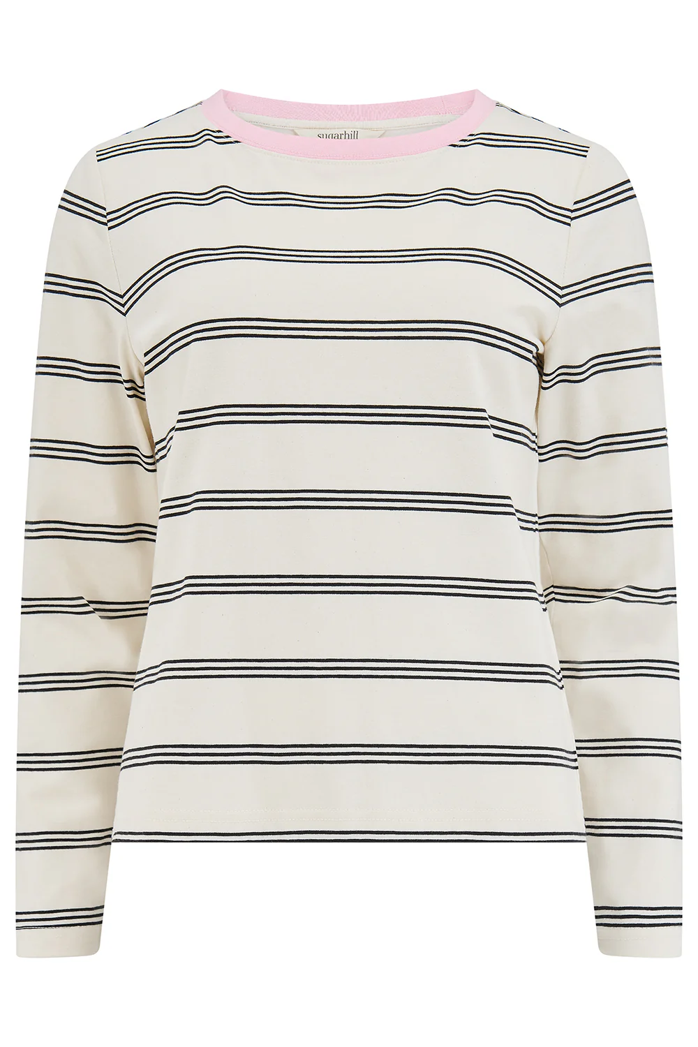 Josie Jersey Top - Off White/Black - Image 6