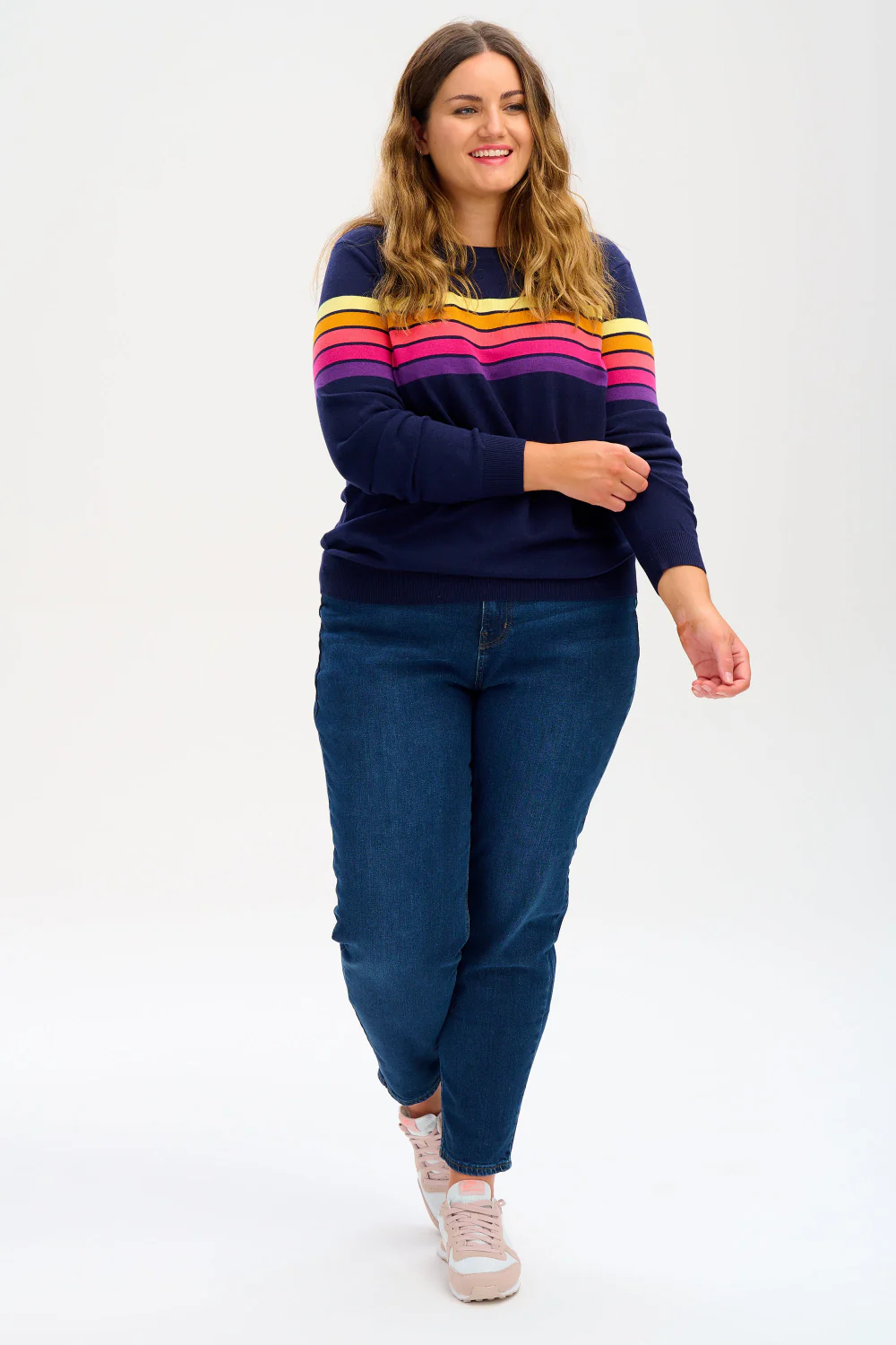 Rita Jumper - Navy, Retro Stripes - Image 3