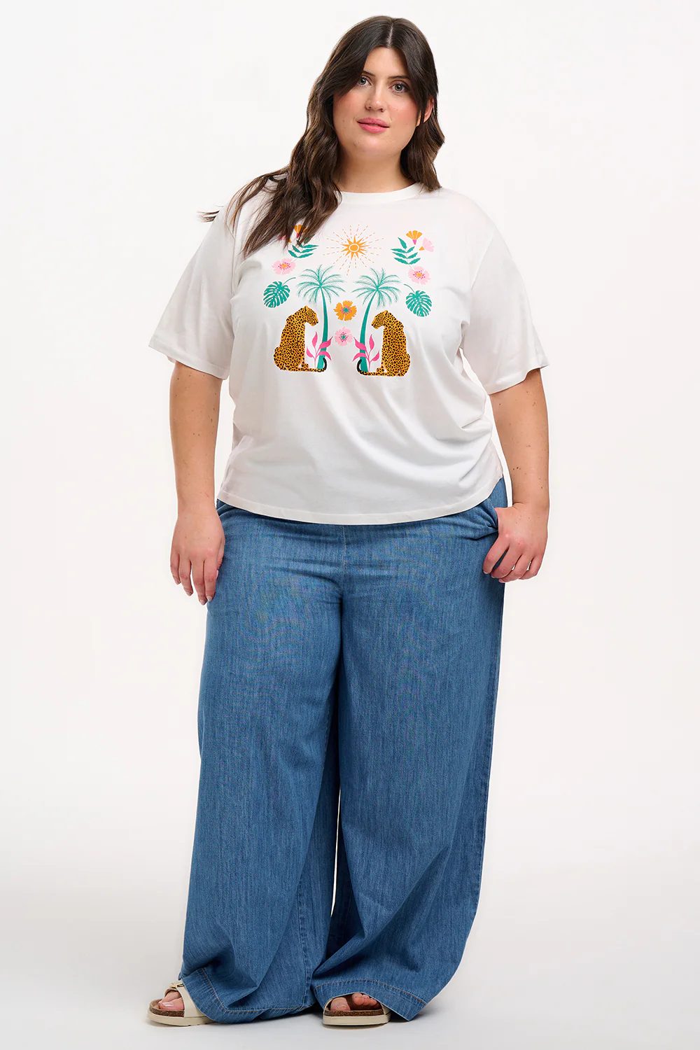 Kinsley Relaxed T-Shirt - Off White, Mirrored Jungle - Image 3