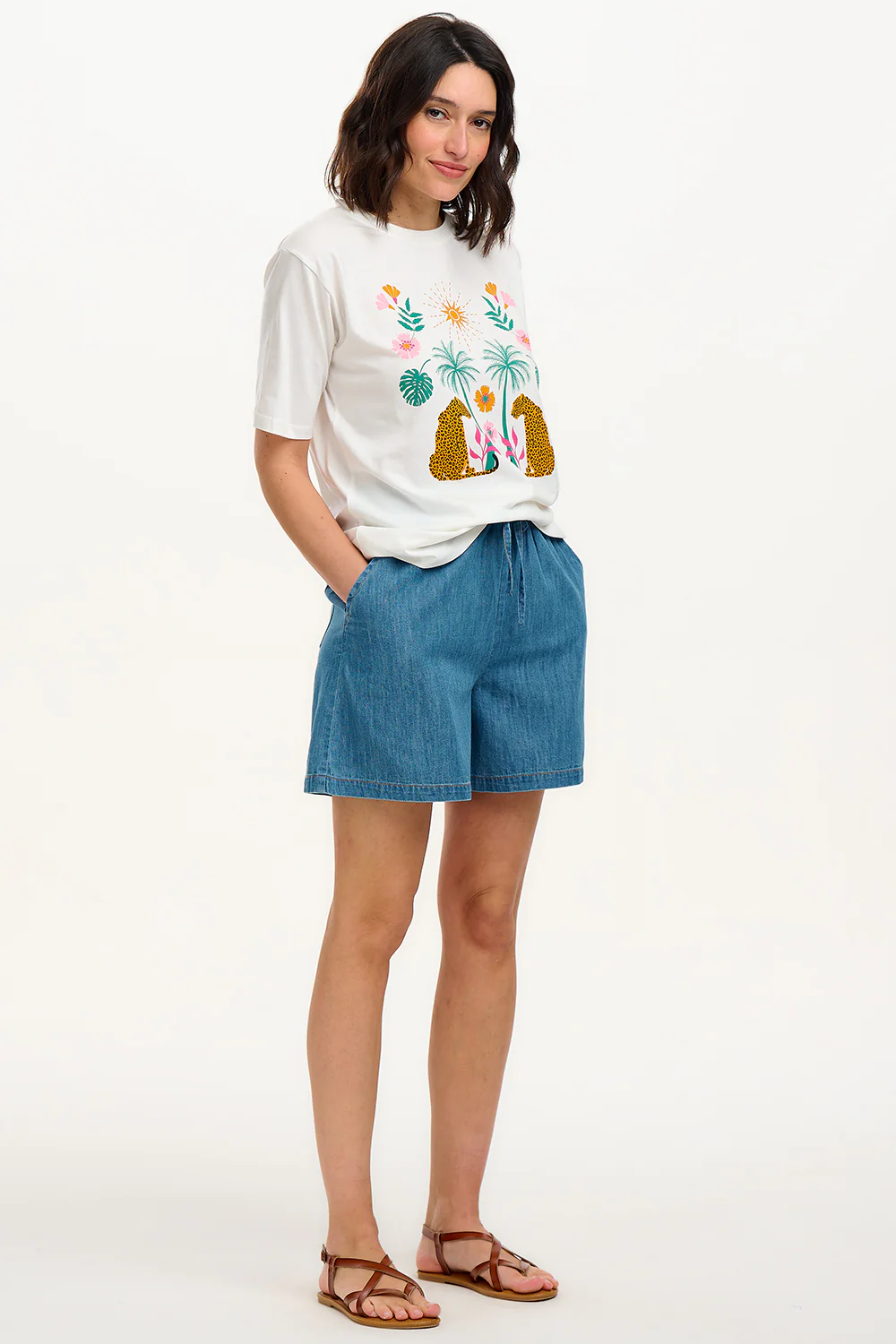 Kinsley Relaxed T-Shirt - Off White, Mirrored Jungle - Image 5