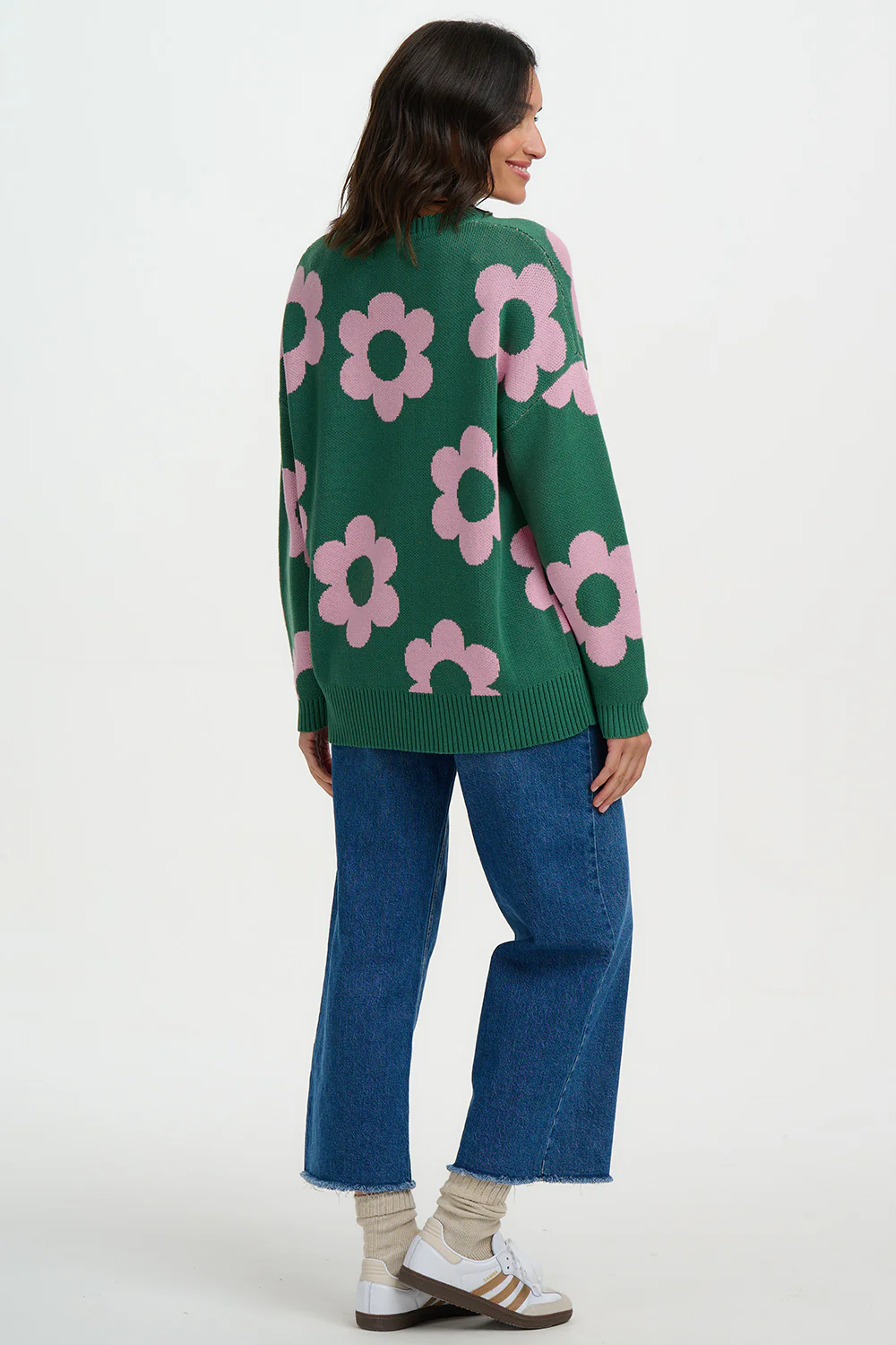 Leona Jumper - Green/Pink, Fresh Flowers - Image 4