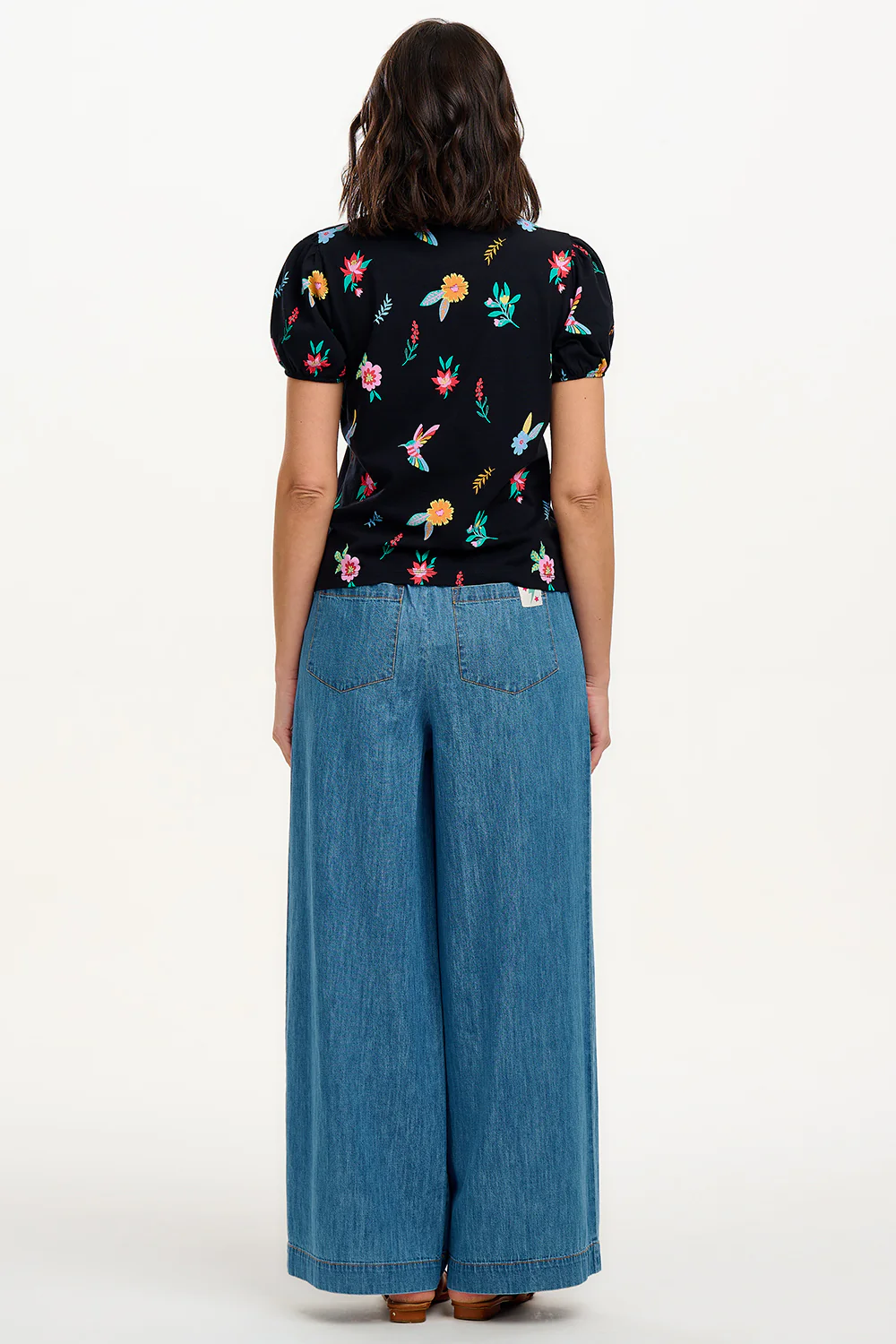 Lexley Jersey Top - Black/Multi, Hummingbird Garden - Image 7