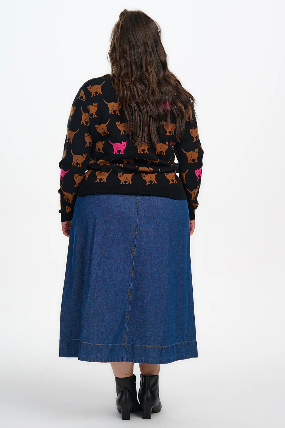 Lizzie Jumper - Black, Cat Repeat - Image 4