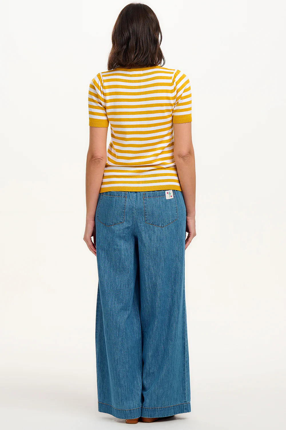 Lottie Knit Top - Yellow / Off-White, Cake Stripe - Image 4