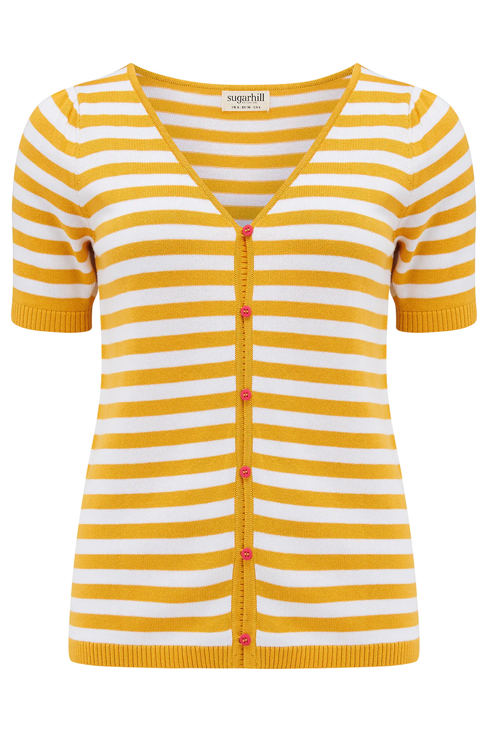 Lottie Knit Top - Yellow / Off-White, Cake Stripe - Image 5