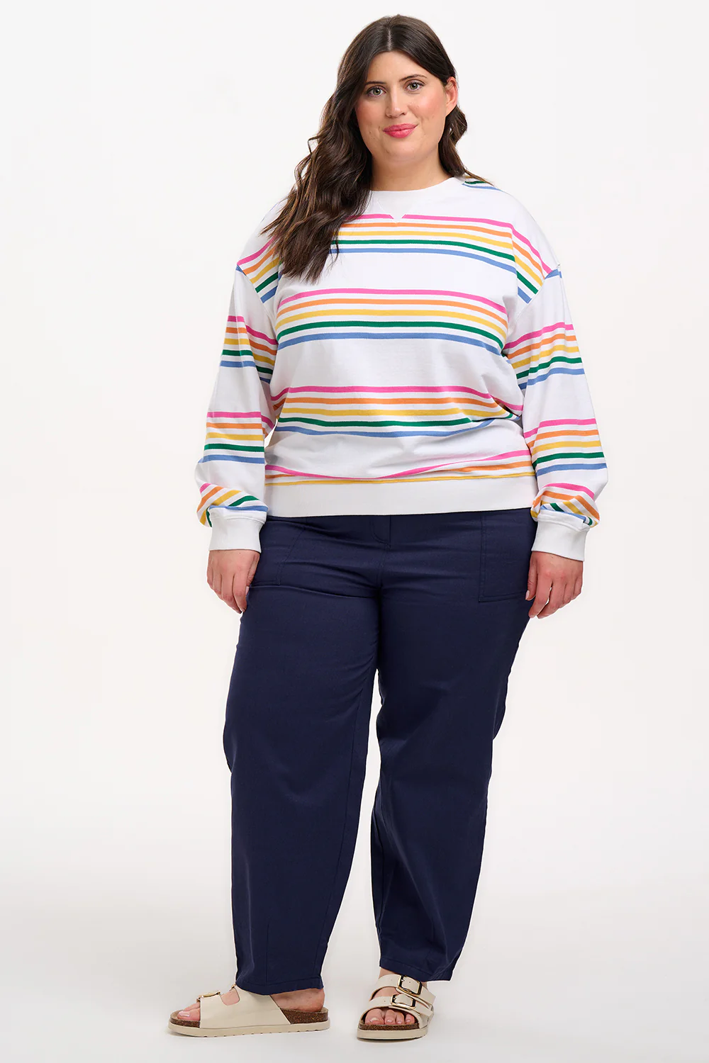 Lucia Sweatshirt - Off-White/Multi, Stripes - Image 3