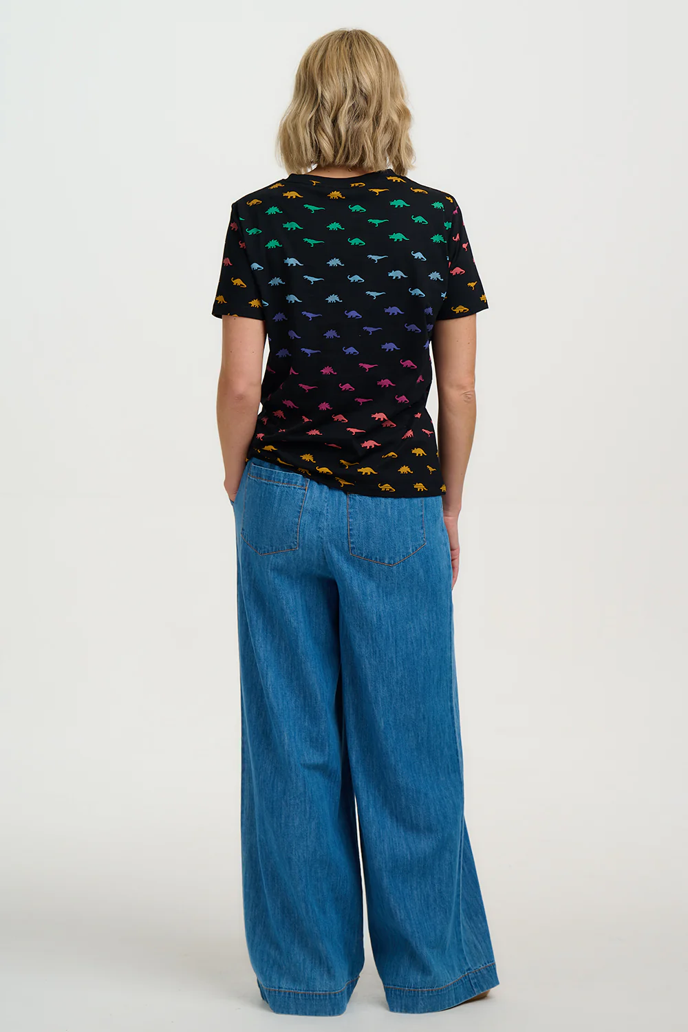 Maggie T-Shirt - Black, Jurassic Jive Rainbow - Image 4