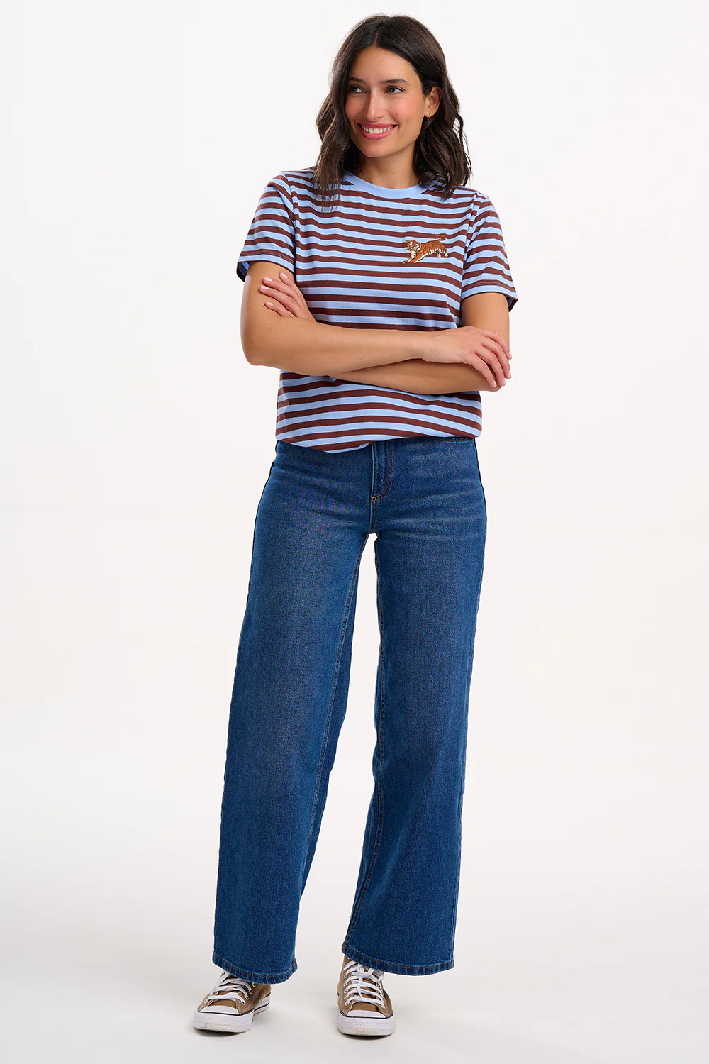 Maggie T-Shirt - Blue/Brown, Leaping Tiger - Image 3