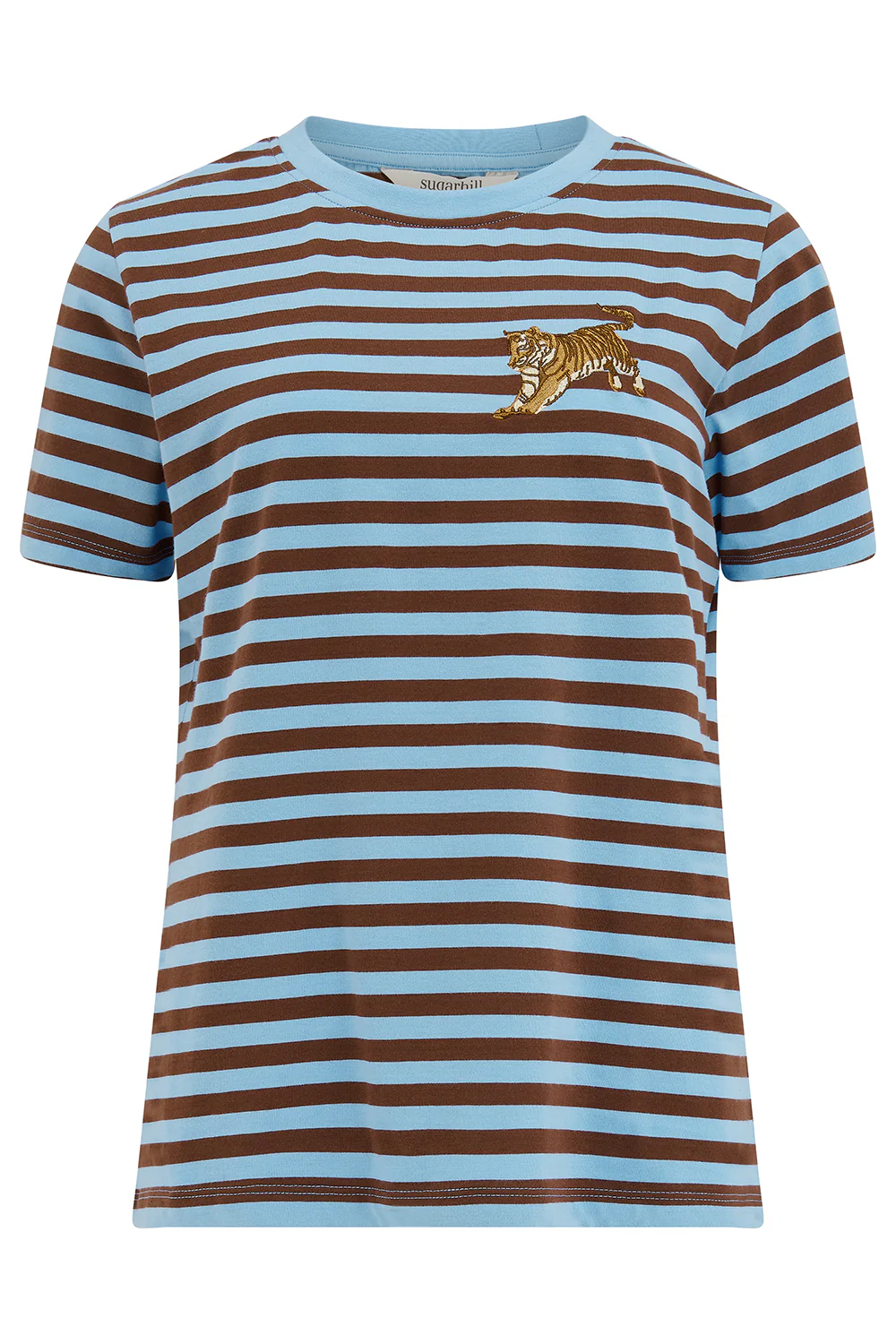 Maggie T-Shirt - Blue/Brown, Leaping Tiger - Image 5
