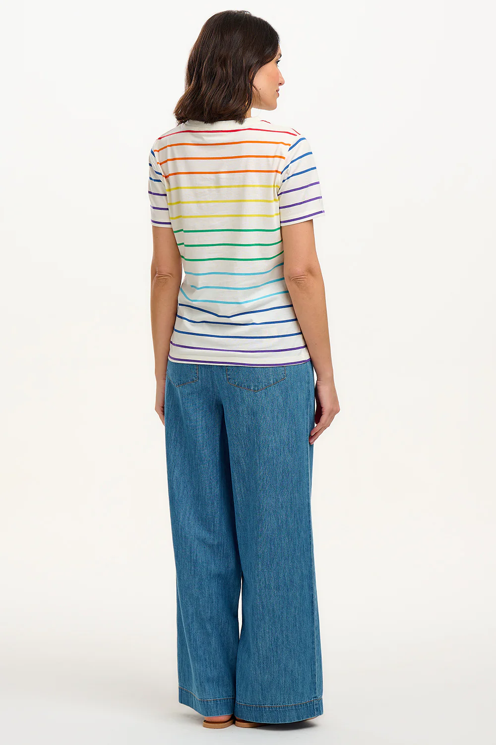 Maggie T-Shirt - Multicolour, Triple Rainbow, Flower Face - Image 5