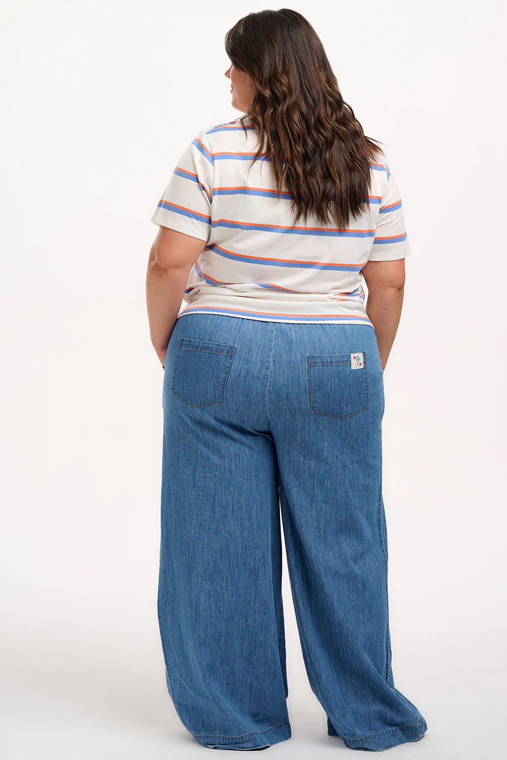 Maggie T-Shirt - Off White, Duo Vintage Stripe, Flower - Image 5