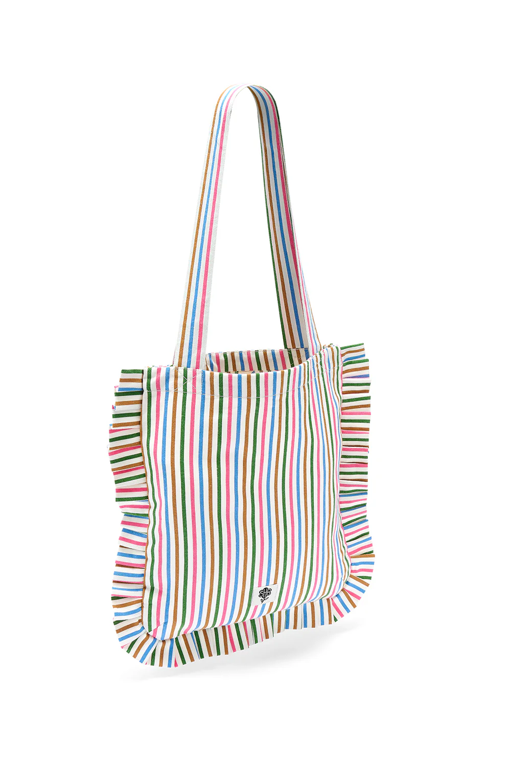 Monica Frill Tote - Multi, Colourful Canvas Stripe - Image 4