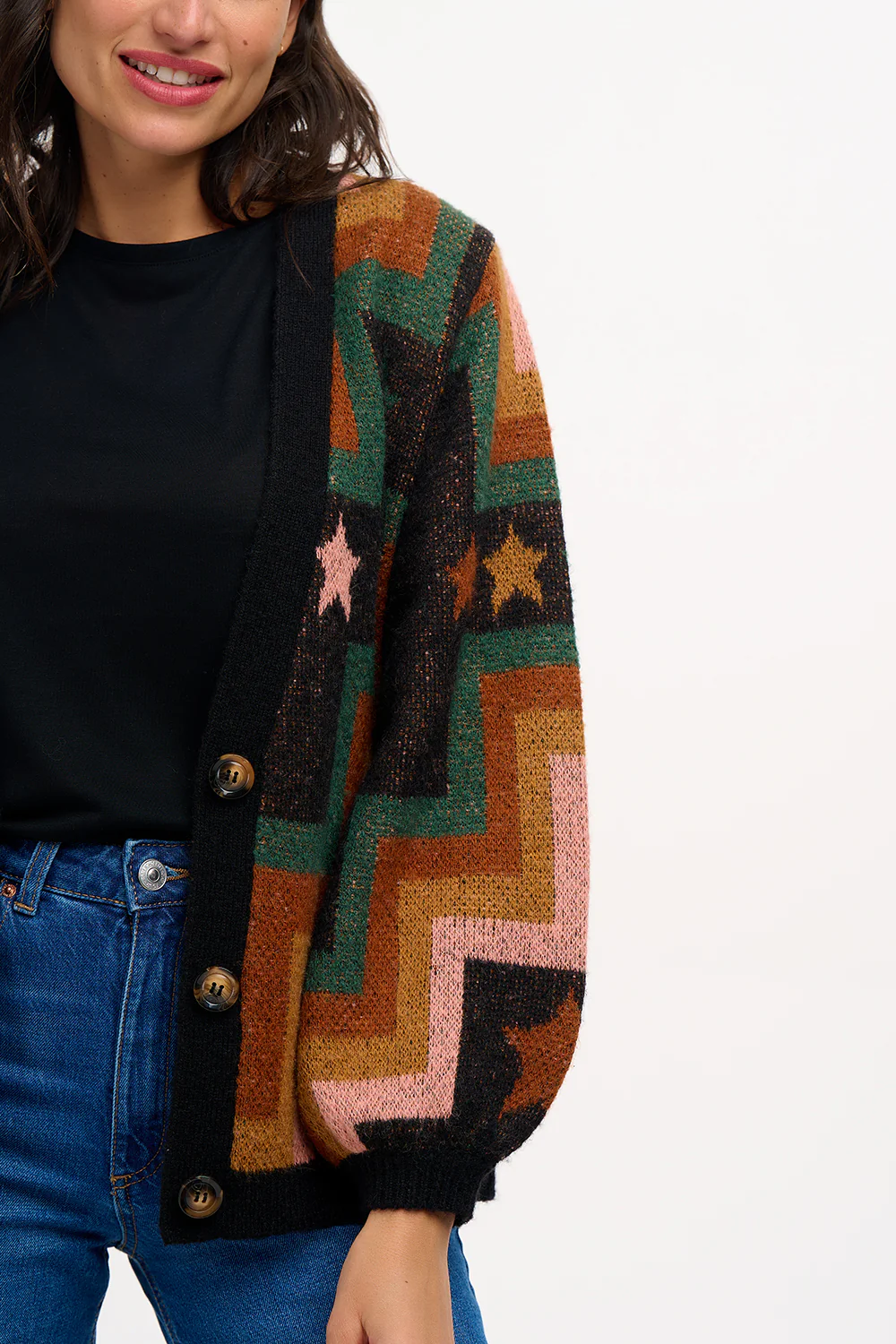 Morganna Cardigan - Multi, Chevron & Stars - Image 3