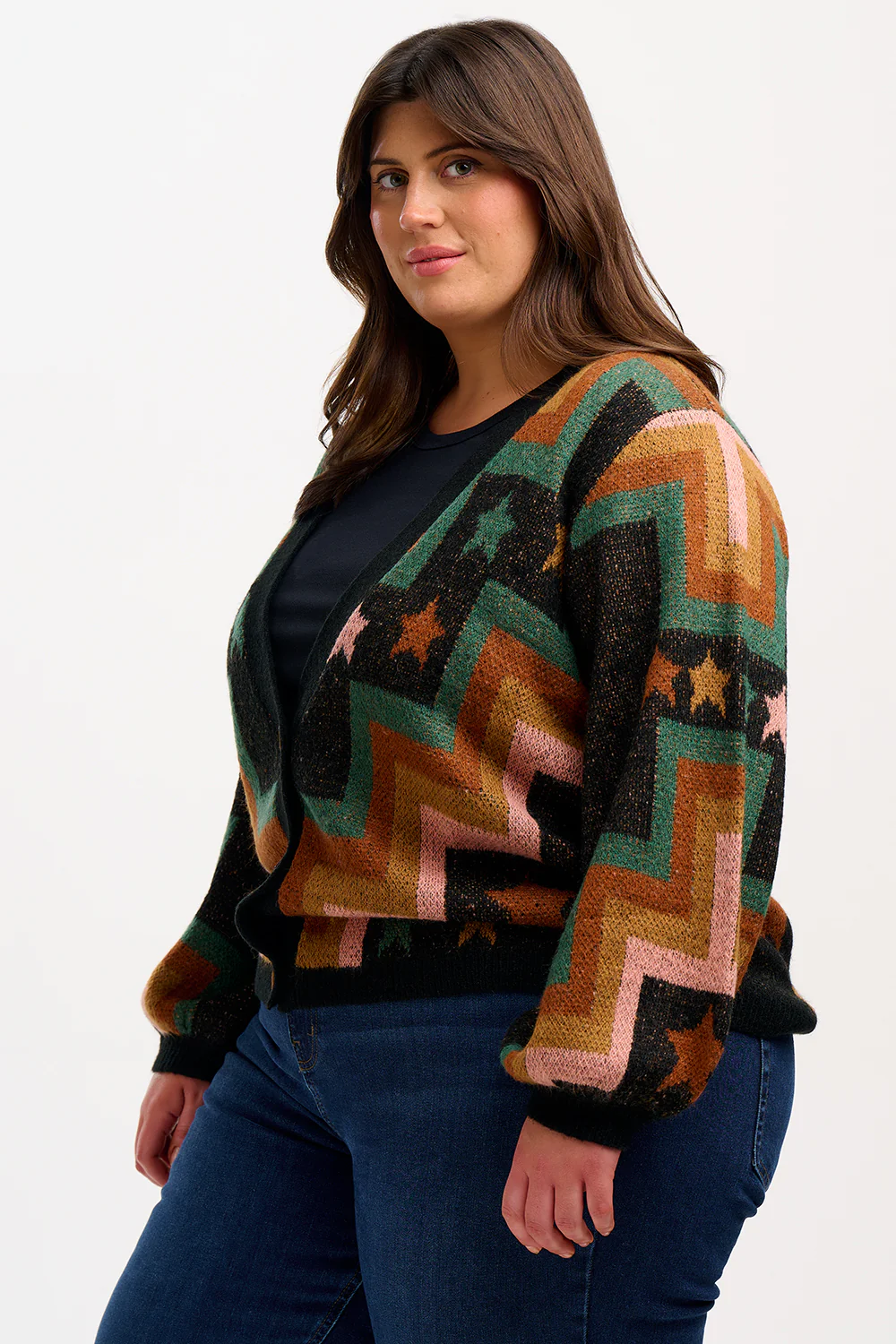 Morganna Cardigan - Multi, Chevron & Stars - Image 4