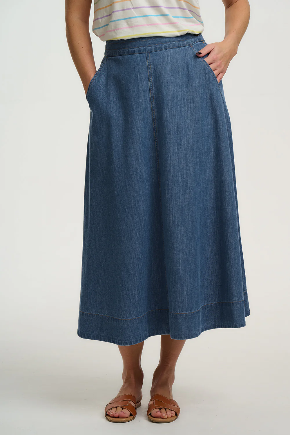 Orianna Skirt - Mid-Blue Denim - Image 3