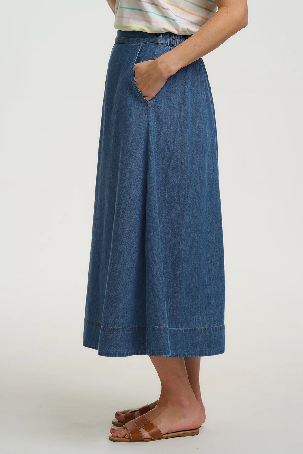 Orianna Skirt - Mid-Blue Denim - Image 4