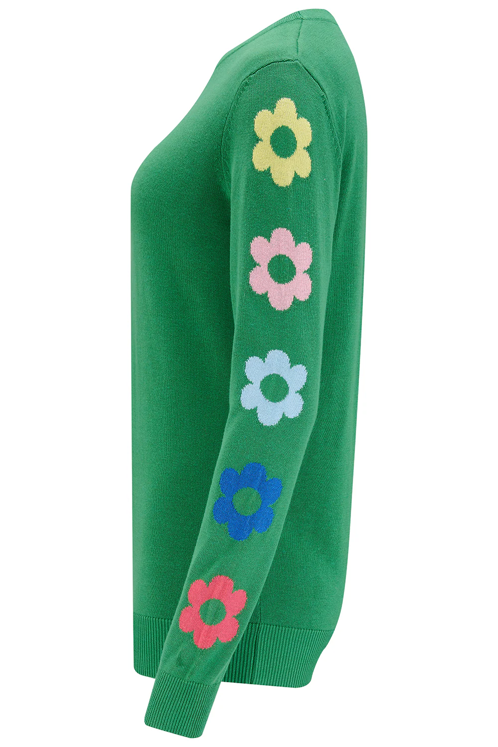 Rita Jumper - Green, Flower Sleeves - Image 7