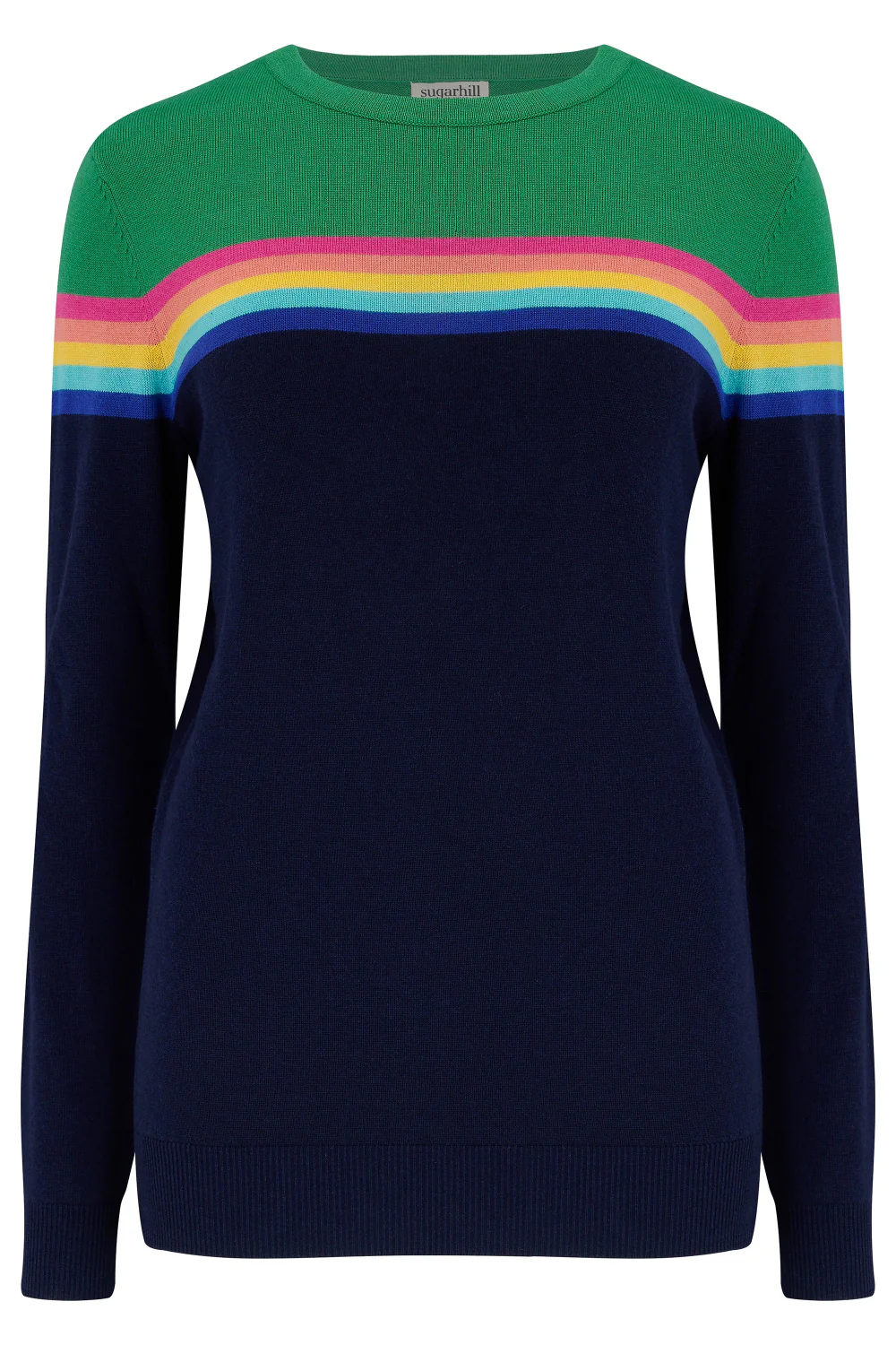 Rita Jumper - Navy/Green, Rainbow Split - Image 6